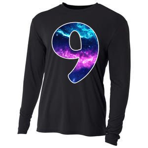 9 Years Old Birthday  Astronaut Gifts Space 9th B-Day Cooling Performance Long Sleeve Crew