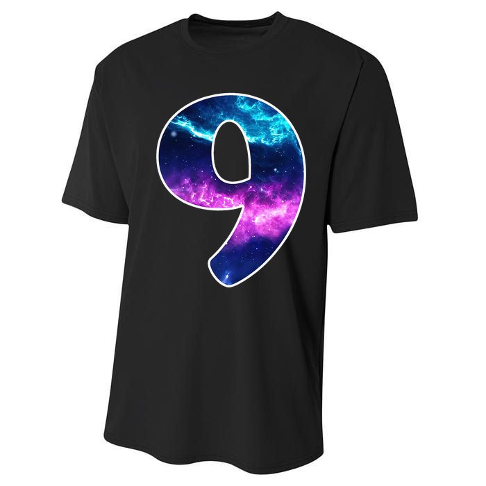 9 Years Old Birthday  Astronaut Gifts Space 9th B-Day Performance Sprint T-Shirt