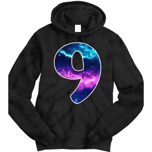 9 Years Old Birthday  Astronaut Gifts Space 9th B-Day Tie Dye Hoodie