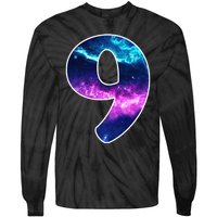 9 Years Old Birthday  Astronaut Gifts Space 9th B-Day Tie-Dye Long Sleeve Shirt