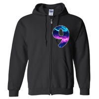 9 Years Old Birthday  Astronaut Gifts Space 9th B-Day Full Zip Hoodie