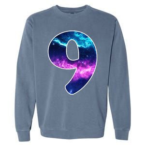 9 Years Old Birthday  Astronaut Gifts Space 9th B-Day Garment-Dyed Sweatshirt