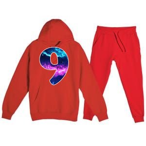 9 Years Old Birthday  Astronaut Gifts Space 9th B-Day Premium Hooded Sweatsuit Set