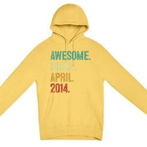 9 Years Old Awesome Since April 2014 9th Birthday Premium Pullover Hoodie