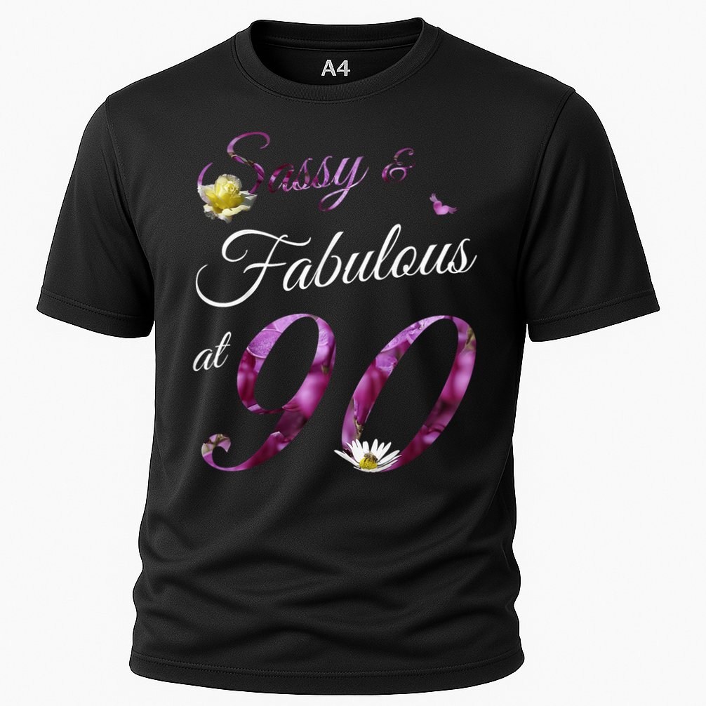 90 Year Old Sassy & Fabulous Floral 1935 90th Birthday Cooling Performance Crew T-Shirt