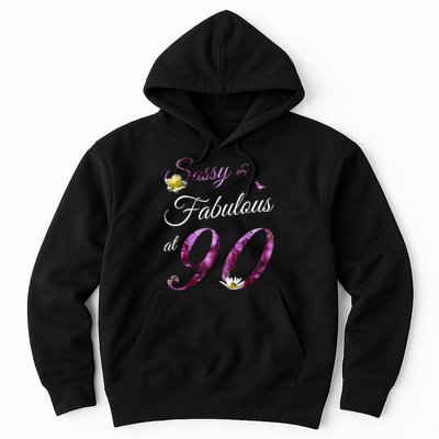 90 Year Old Sassy & Fabulous Floral 1935 90th Birthday Hoodie