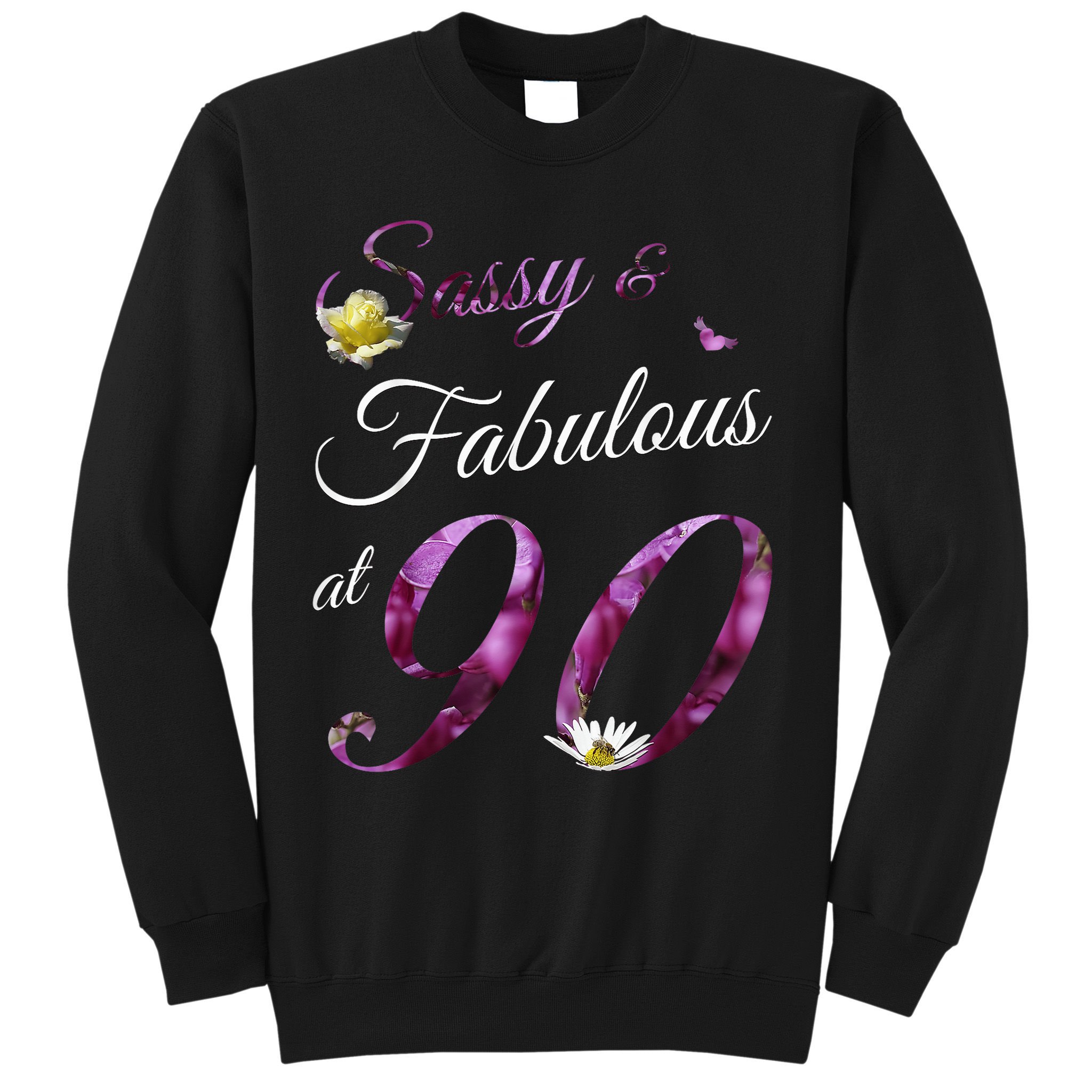 90 Year Old Sassy & Fabulous Floral 1935 90th Birthday Sweatshirt