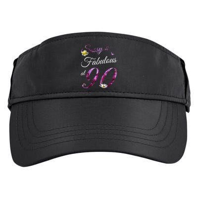 90 Year Old Sassy & Fabulous Floral 1935 90th Birthday Adult Drive Performance Visor