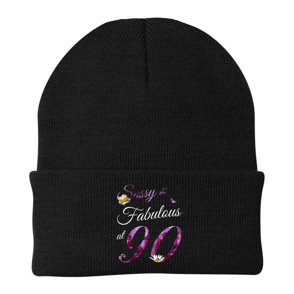 90 Year Old Sassy & Fabulous Floral 1935 90th Birthday Beanie