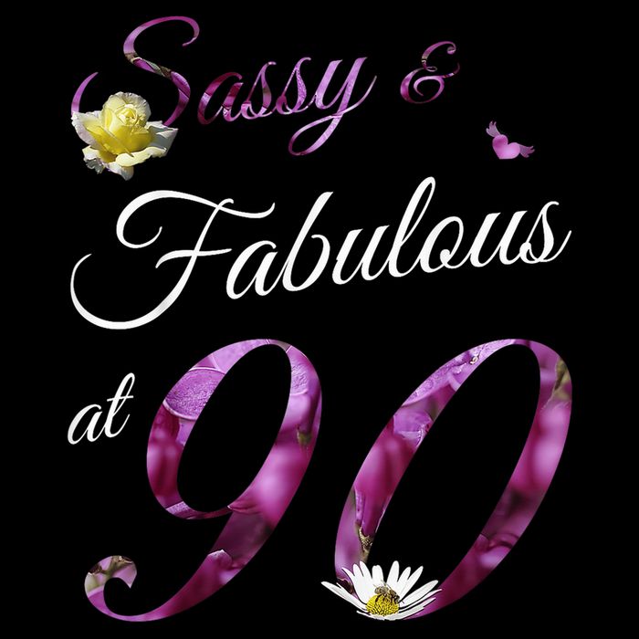 90 Year Old Sassy & Fabulous Floral 1935 90th Birthday Drawstring Bag