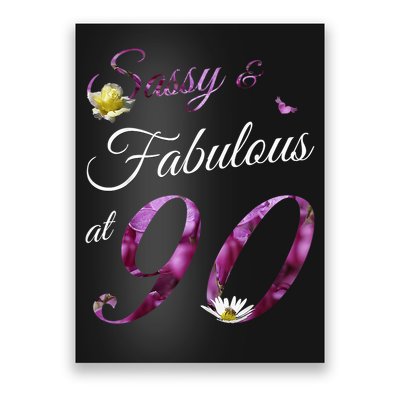 90 Year Old Sassy & Fabulous Floral 1935 90th Birthday Poster