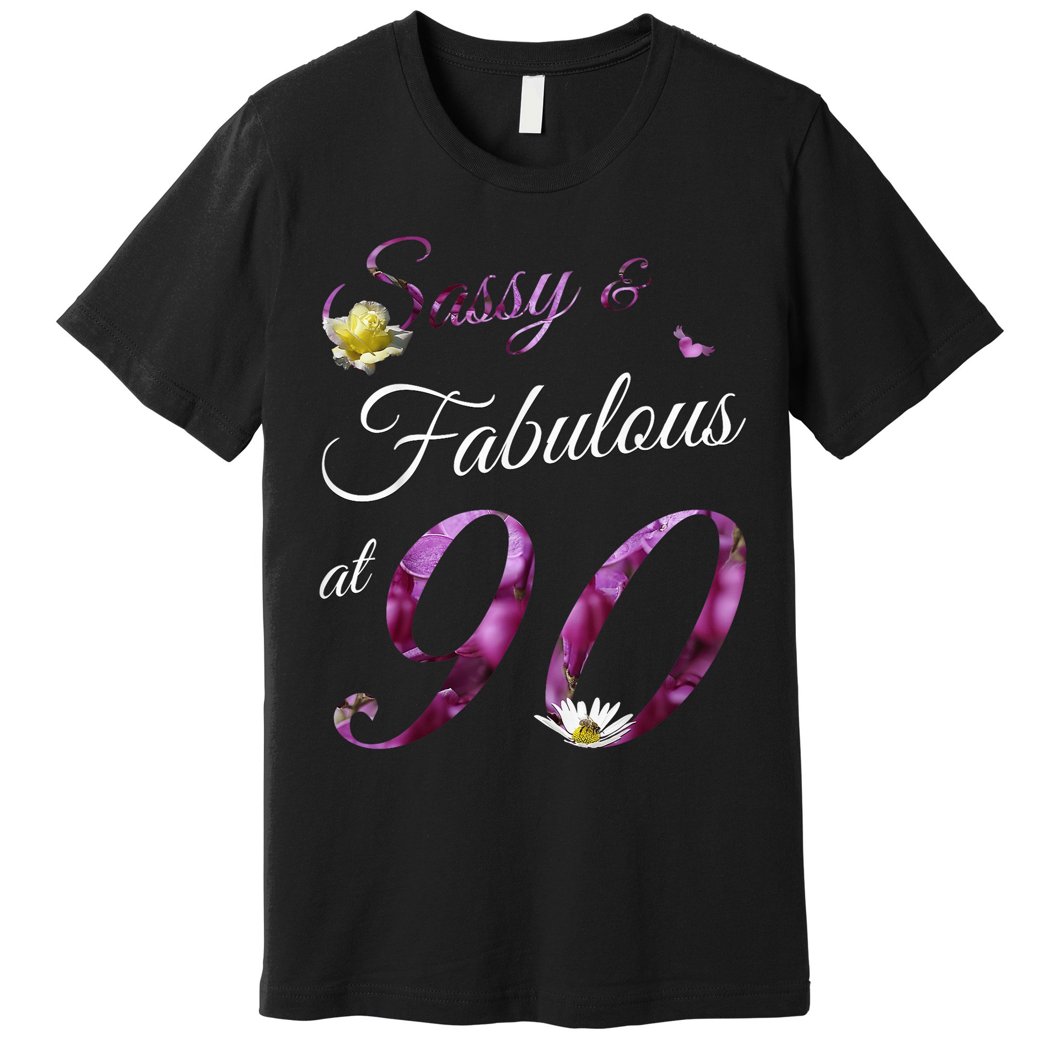 90 Year Old Sassy & Fabulous Floral 1935 90th Birthday Premium T-Shirt