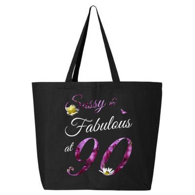 90 Year Old Sassy & Fabulous Floral 1935 90th Birthday 25L Jumbo Tote