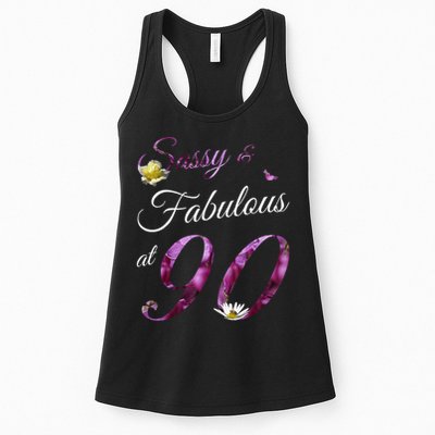 90 Year Old Sassy & Fabulous Floral 1935 90th Birthday Womens Tank Top