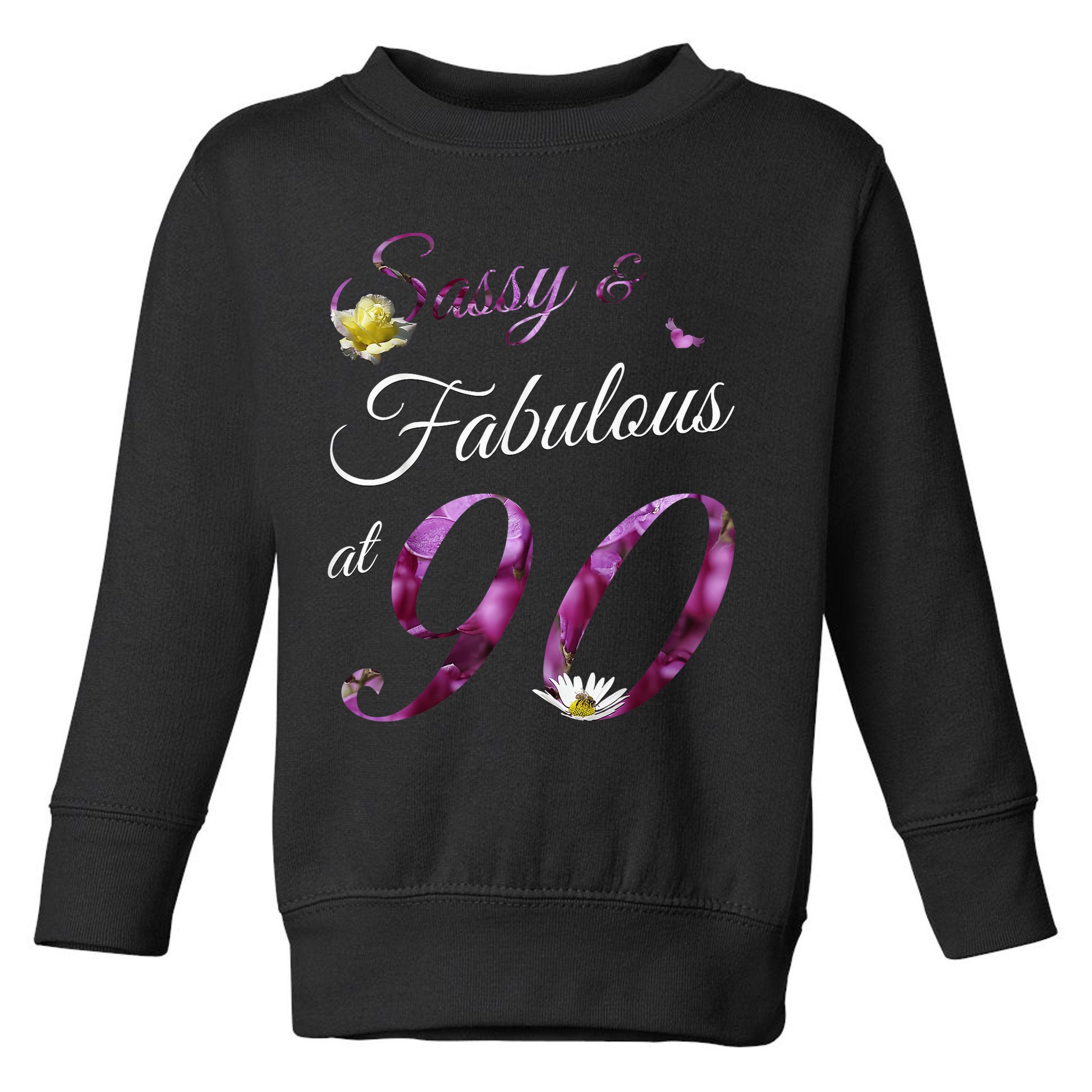 90 Year Old Sassy & Fabulous Floral 1935 90th Birthday Toddler Sweatshirt