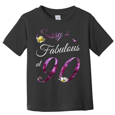 90 Year Old Sassy & Fabulous Floral 1935 90th Birthday Toddler T-Shirt