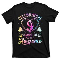 9 Years of Being Awesome 9 Years Old 9th Birthday Tie Dye T-Shirt