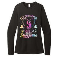 9 Years of Being Awesome 9 Years Old 9th Birthday Tie Dye Womens CVC Long Sleeve Shirt