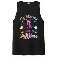 9 Years of Being Awesome 9 Years Old 9th Birthday Tie Dye PosiCharge Competitor Tank