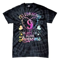 9 Years of Being Awesome 9 Years Old 9th Birthday Tie Dye Tie-Dye T-Shirt