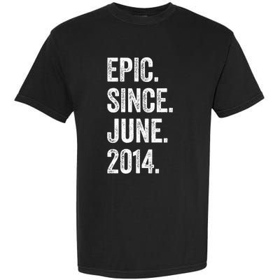 9 Years Old Epic Since June 2014 9th Birthday Garment-Dyed Heavyweight T-Shirt