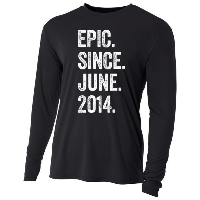 9 Years Old Epic Since June 2014 9th Birthday Cooling Performance Long Sleeve Crew