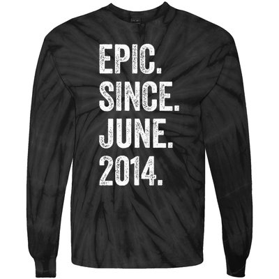 9 Years Old Epic Since June 2014 9th Birthday Tie-Dye Long Sleeve Shirt