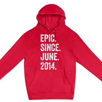 9 Years Old Epic Since June 2014 9th Birthday Premium Pullover Hoodie