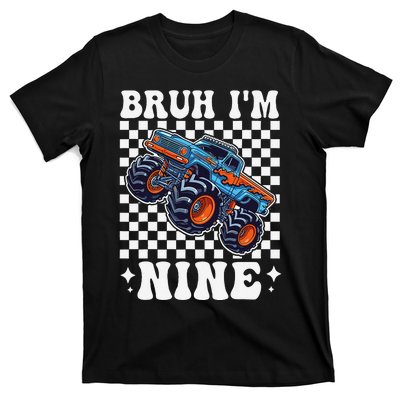 9 Years Old Boy Girl Bruh IM 9 Birthday Monster Truck T-Shirt