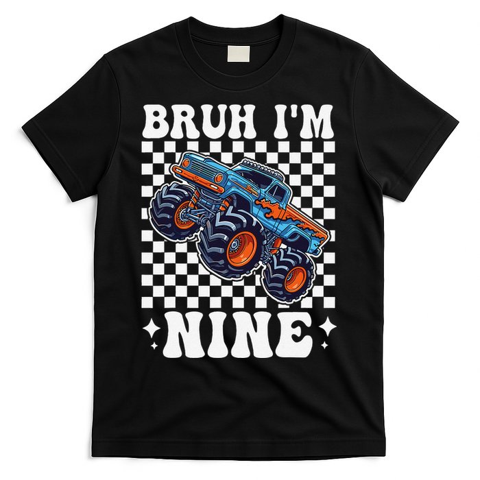 9 Years Old Boy Girl Bruh IM 9 Birthday Monster Truck T-Shirt