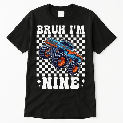 9 Years Old Boy Girl Bruh IM 9 Birthday Monster Truck Tall T-Shirt