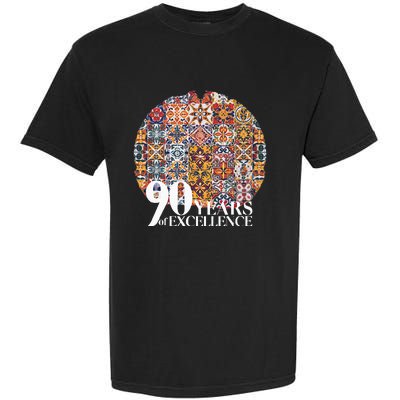 90 Years Of Excellence Spanish Tile Birthday Design Garment-Dyed Heavyweight T-Shirt