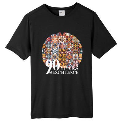 90 Years Of Excellence Spanish Tile Birthday Design Tall Fusion ChromaSoft Performance T-Shirt