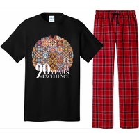 90 Years Of Excellence Spanish Tile Birthday Design Pajama Set