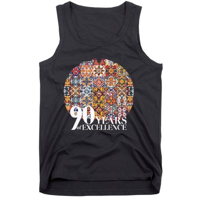 90 Years Of Excellence Spanish Tile Birthday Design Tank Top