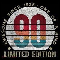 90 Year Old Vintage 1935 Limited Edition 90th Birthday Tall T-Shirt