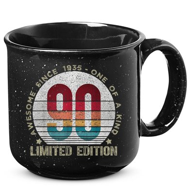 90 Year Old Vintage 1935 Limited Edition 90th Birthday 15oz Campfire Ceramic Mug
