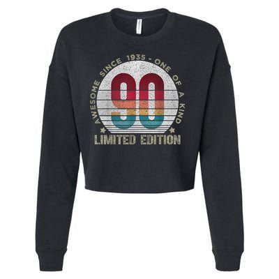 90 Year Old Vintage 1935 Limited Edition 90th Birthday Cropped Pullover Crew