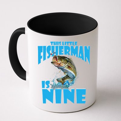 9 Year Old Fishing Outfit For Fishing Birthday Party Mug