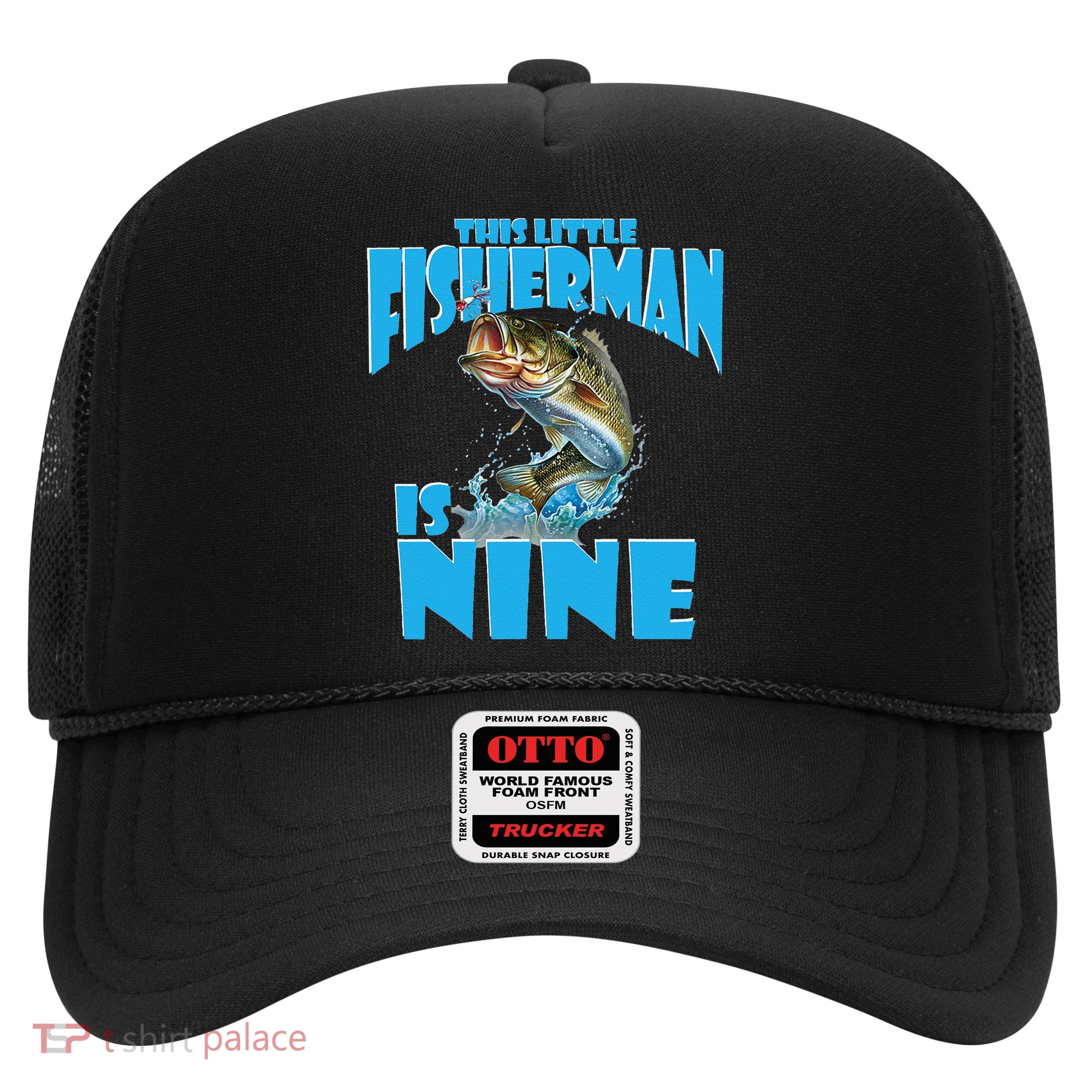 9 Year Old Fishing Outfit For Fishing Birthday Party Trucker Hat