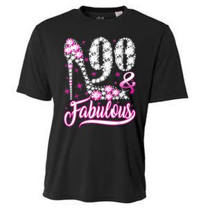 90 Years Old Gifts 90 & Fabulous 90th Birthday Pink Diamond Cooling Performance Crew T-Shirt