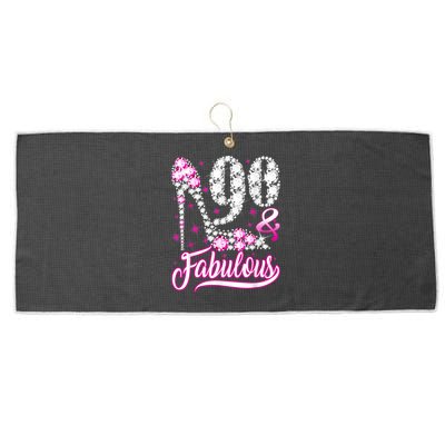 90 Years Old Gifts 90 & Fabulous 90th Birthday Pink Diamond Large Microfiber Waffle Golf Towel