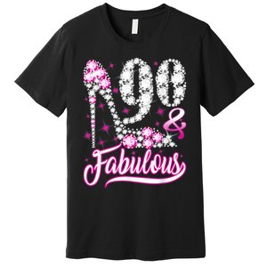 90 Years Old Gifts 90 & Fabulous 90th Birthday Pink Diamond Premium T-Shirt