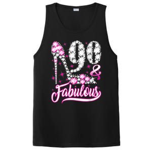 90 Years Old Gifts 90 & Fabulous 90th Birthday Pink Diamond PosiCharge Competitor Tank