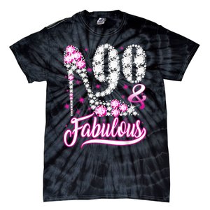 90 Years Old Gifts 90 & Fabulous 90th Birthday Pink Diamond Tie-Dye T-Shirt