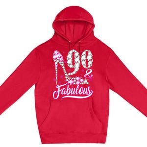 90 Years Old Gifts 90 & Fabulous 90th Birthday Pink Diamond Premium Pullover Hoodie