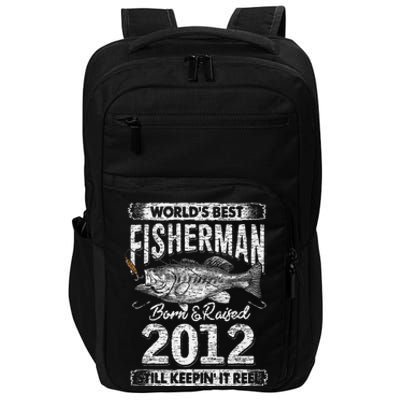 9 Years Old Fisherman Born In 2012 Fisherman 9th Birthday Gift Impact Tech Backpack