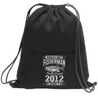 9 Years Old Fisherman Born In 2012 Fisherman 9th Birthday Gift Sweatshirt Cinch Pack Bag