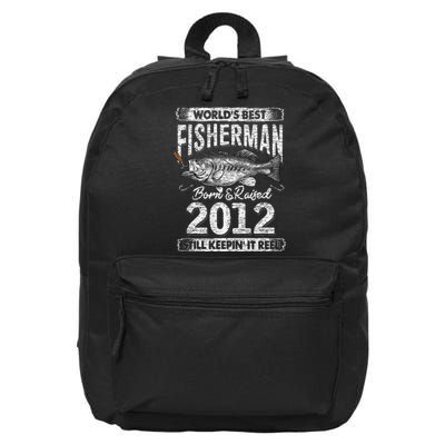 9 Years Old Fisherman Born In 2012 Fisherman 9th Birthday Gift 16 in Basic Backpack