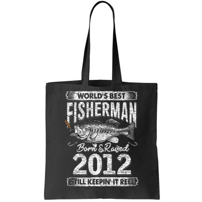 9 Years Old Fisherman Born In 2012 Fisherman 9th Birthday Gift Tote Bag